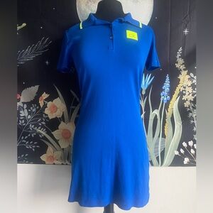 Royal Blue Calvin Klein Tennis Dress w/ Lime Green Trim